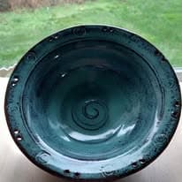 Teal Spiral Bowl